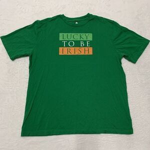 Lucky To Be Irish Shirt Green Graphic Print